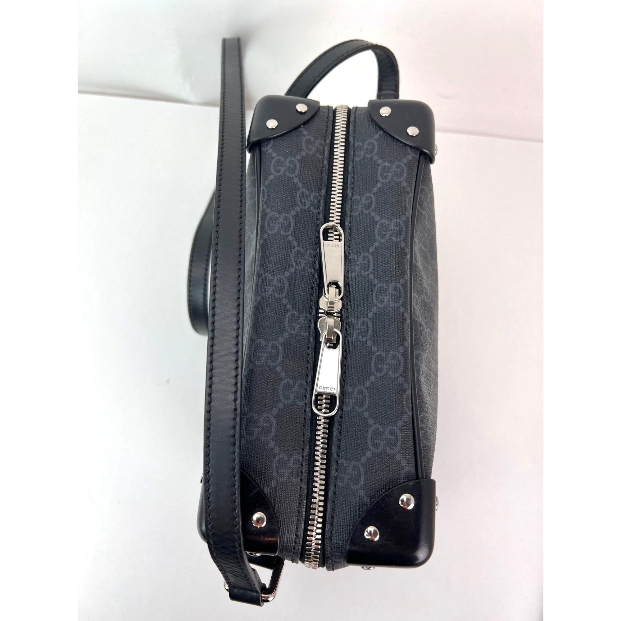 Gucci Black GG Supreme Selleria Square Messenger Bag - 3