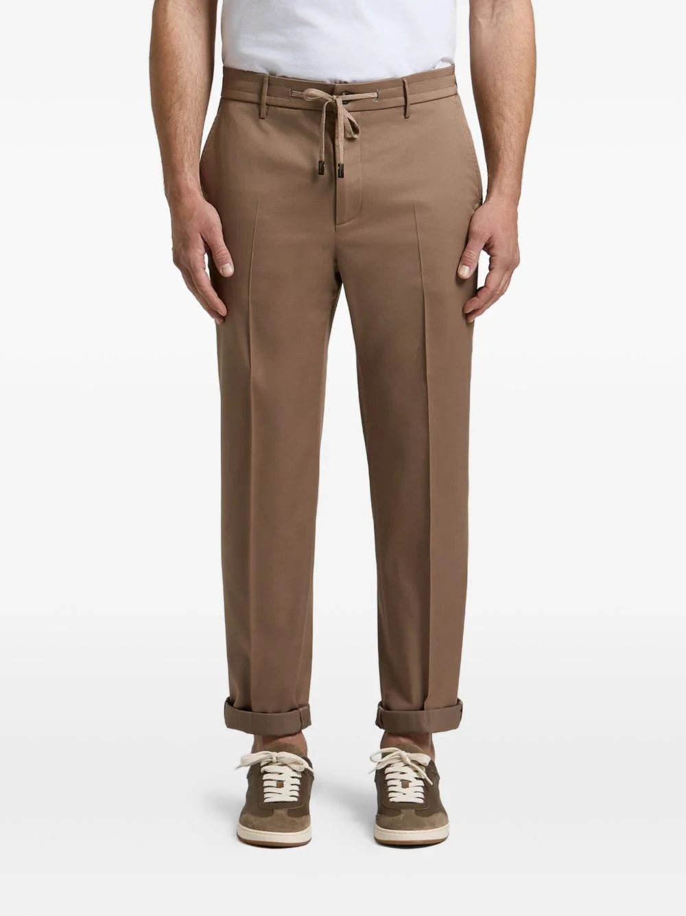 drawstring elasticated-waistband trousers - 1