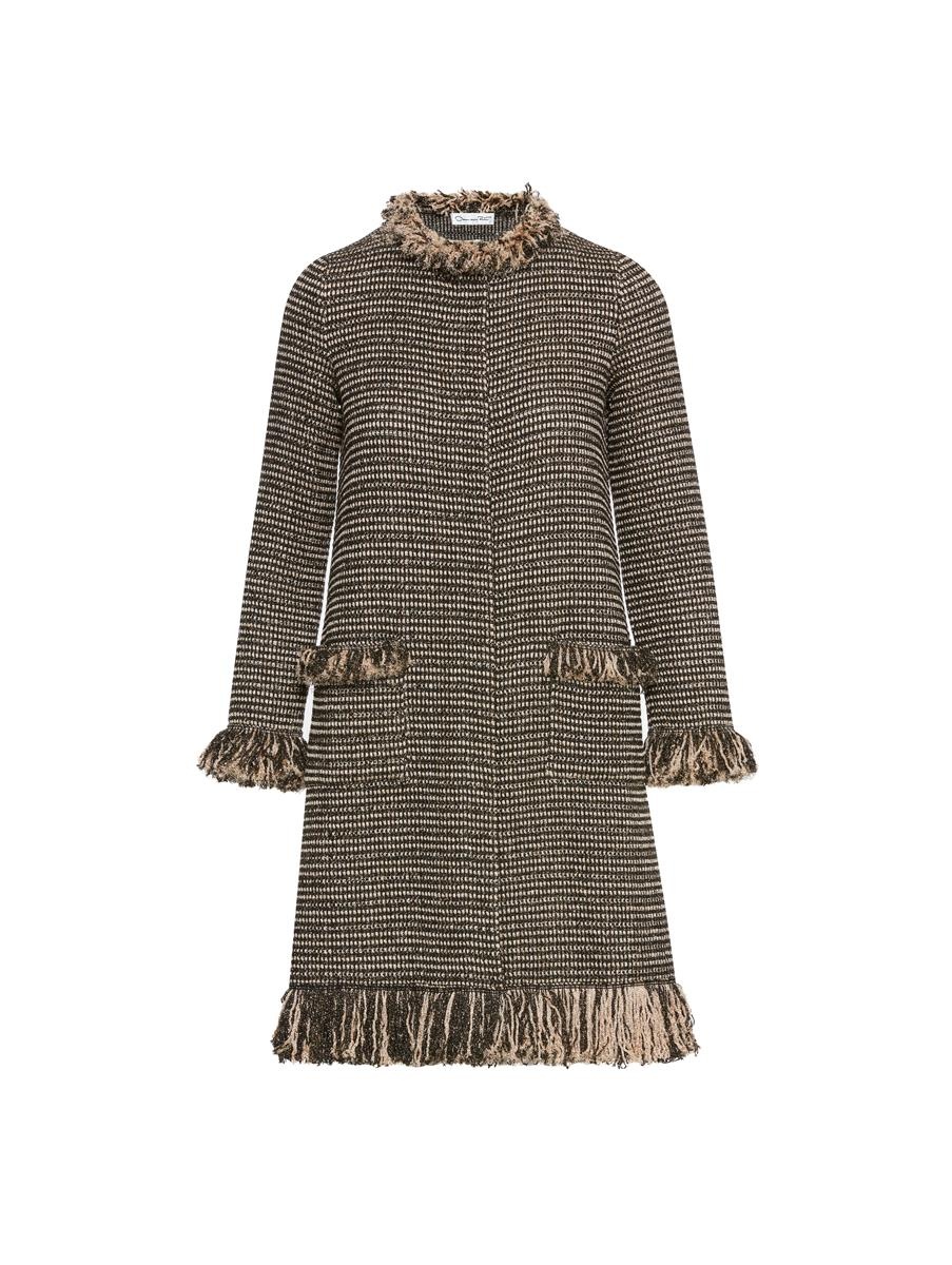 LONG SLEEVE FRINGE DETAIL COAT - 1