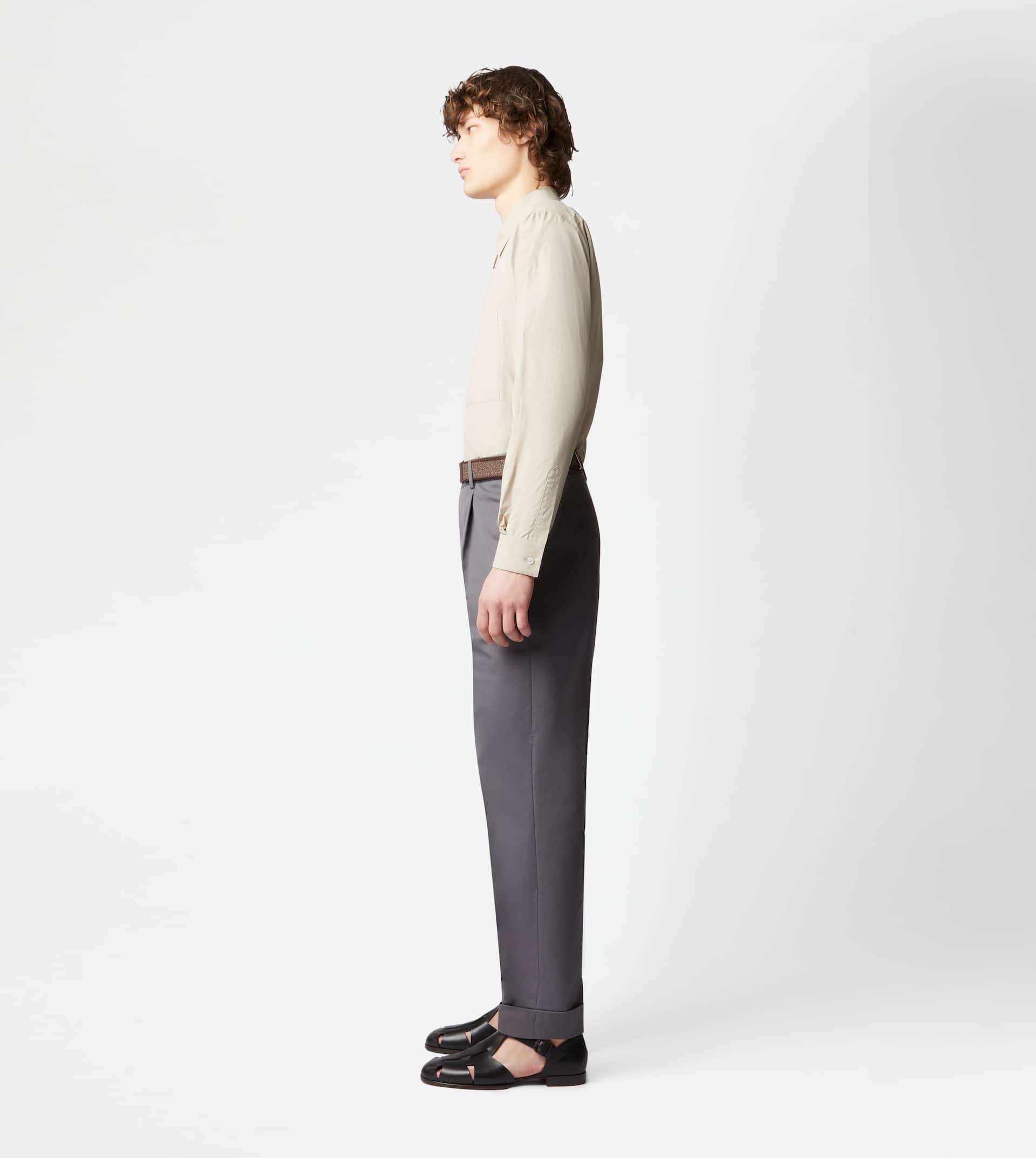 ZIPPED SHIRT JACKET - BEIGE - 4