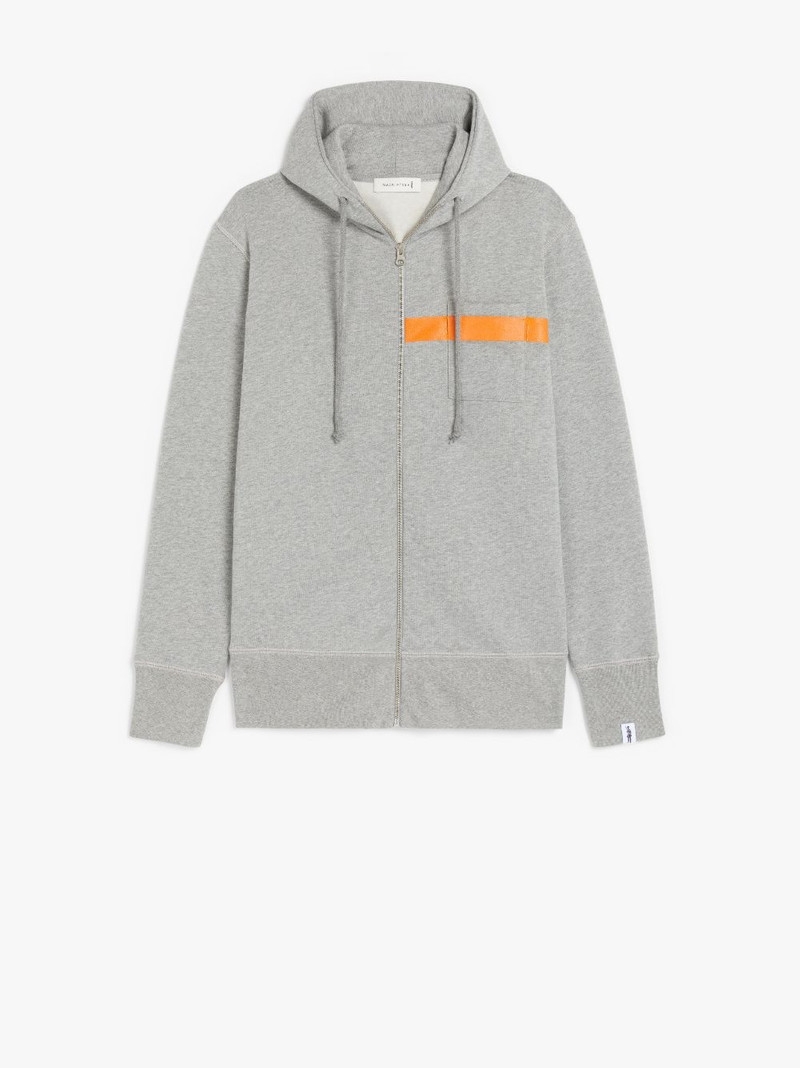 GREY X ORANGE COTTON HOODED SWEATSHIRT | GJM-208 1