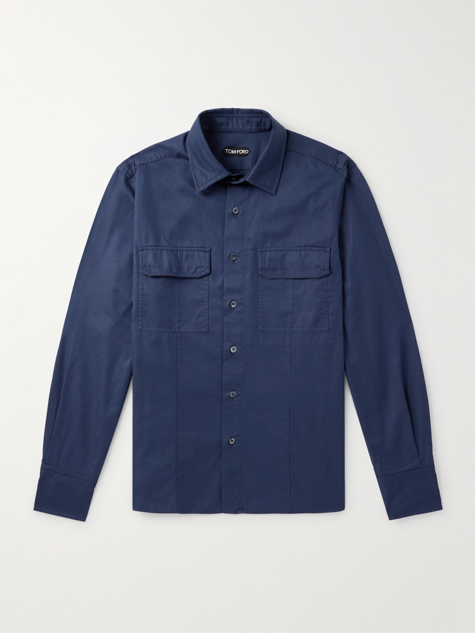 Cotton-Twill Shirt Navy - 1