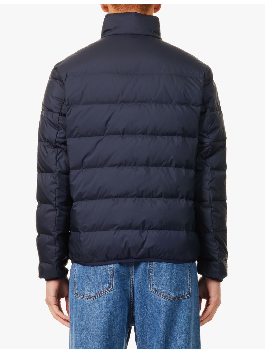 Brand stripe-print lightweight shell-down jacket - 4
