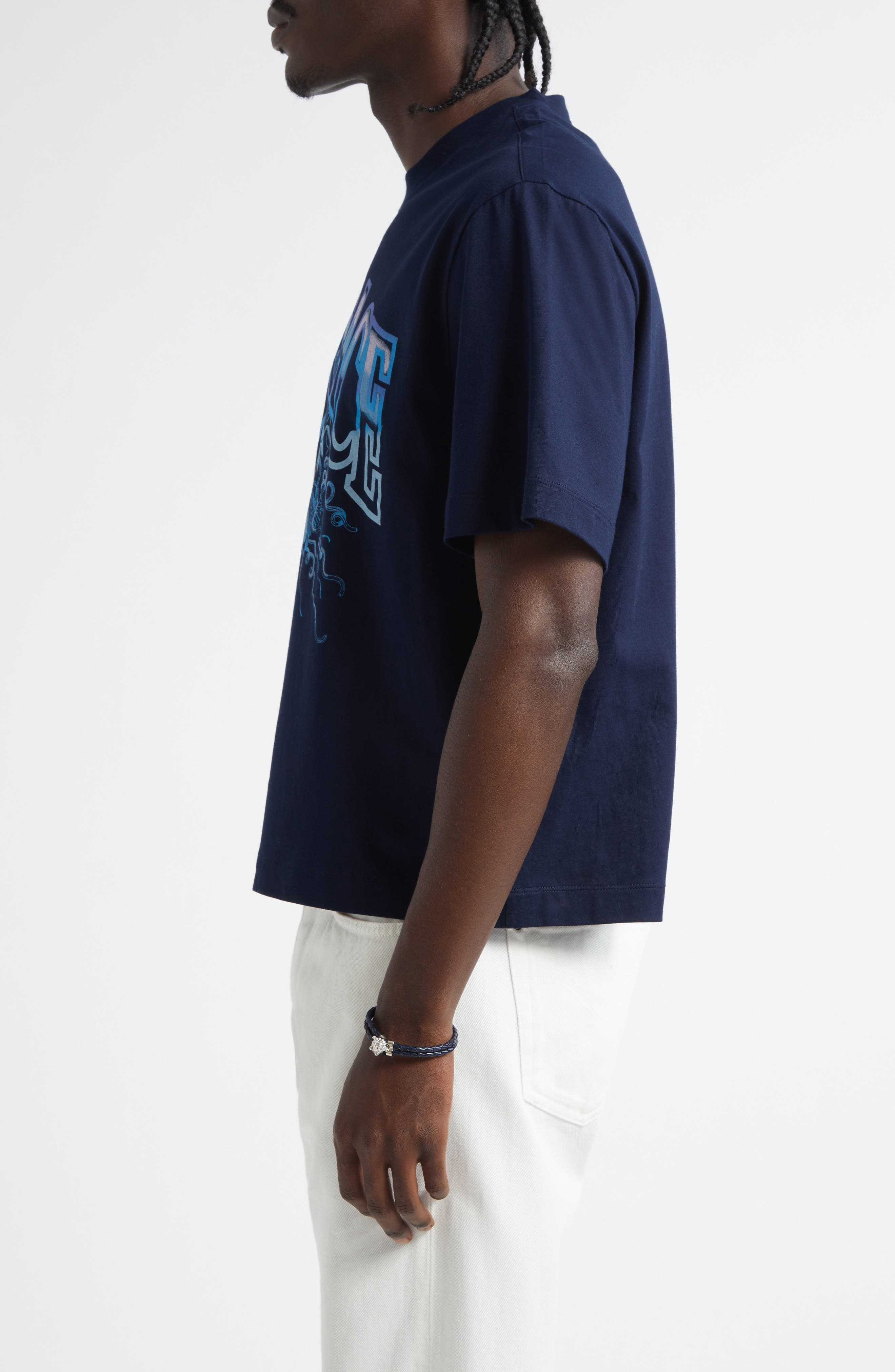 Versace La Medusa Varsity Graphic T-Shirt in Navy Blue at Nordstrom - 3