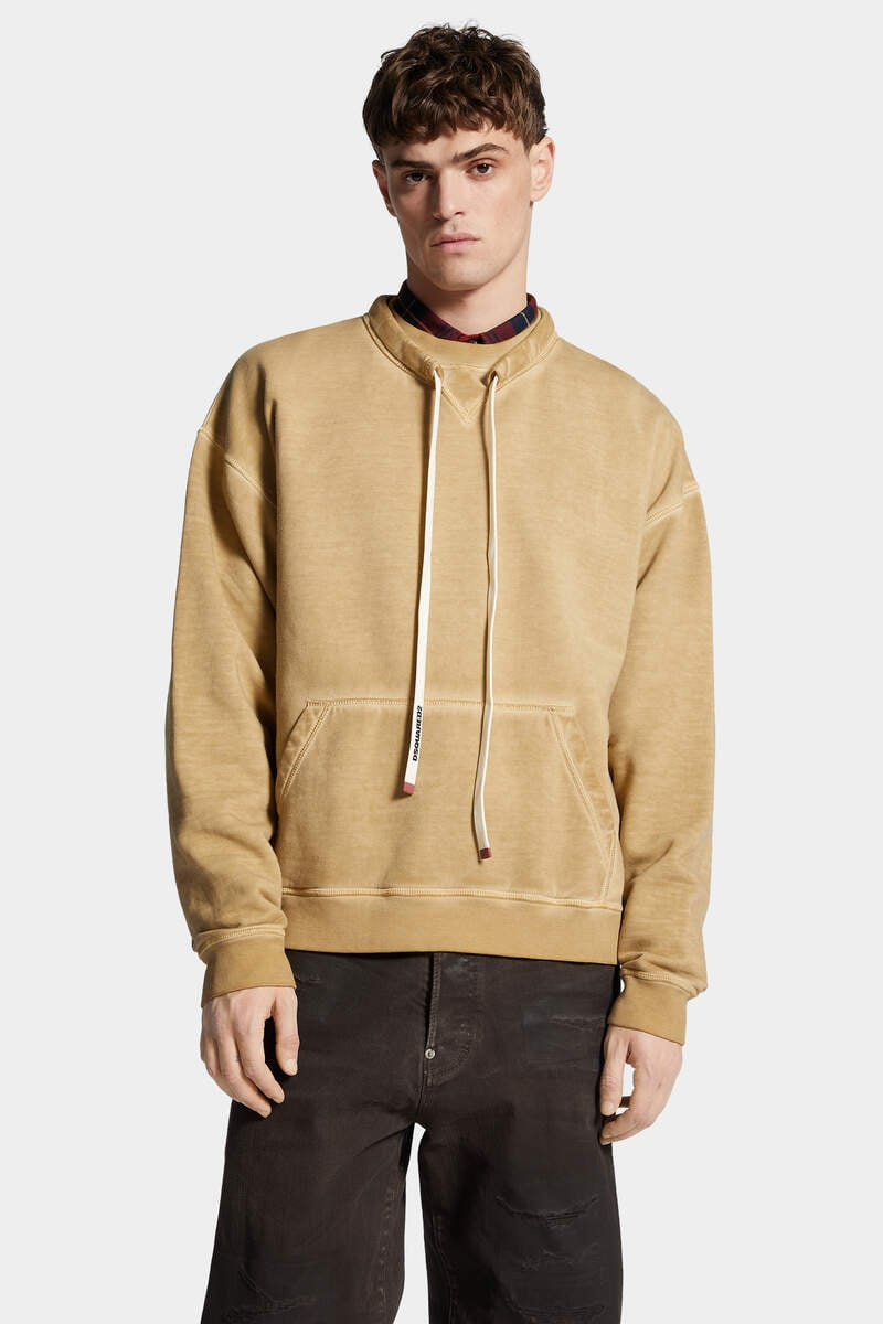 RELAX FIT LOGO DRAWSTRING CREWNECK - 3