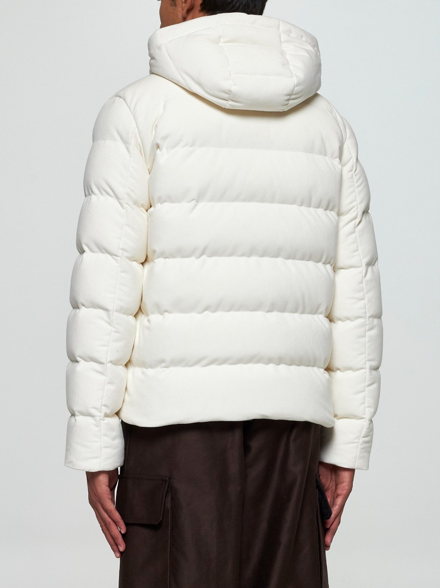 Ribbed padded fabric down bomber jacket - 3