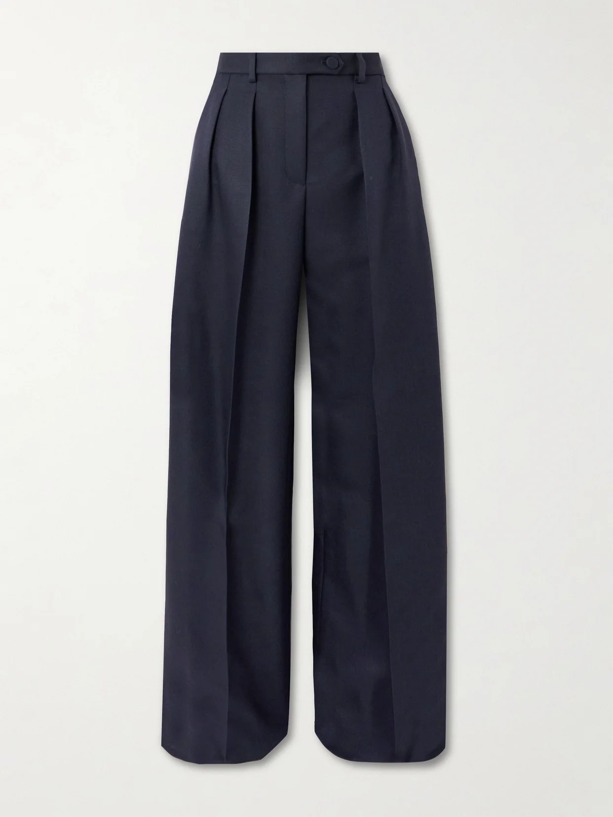 Devin Pleated Wool And Silk-blend Wide-leg Pants - 1
