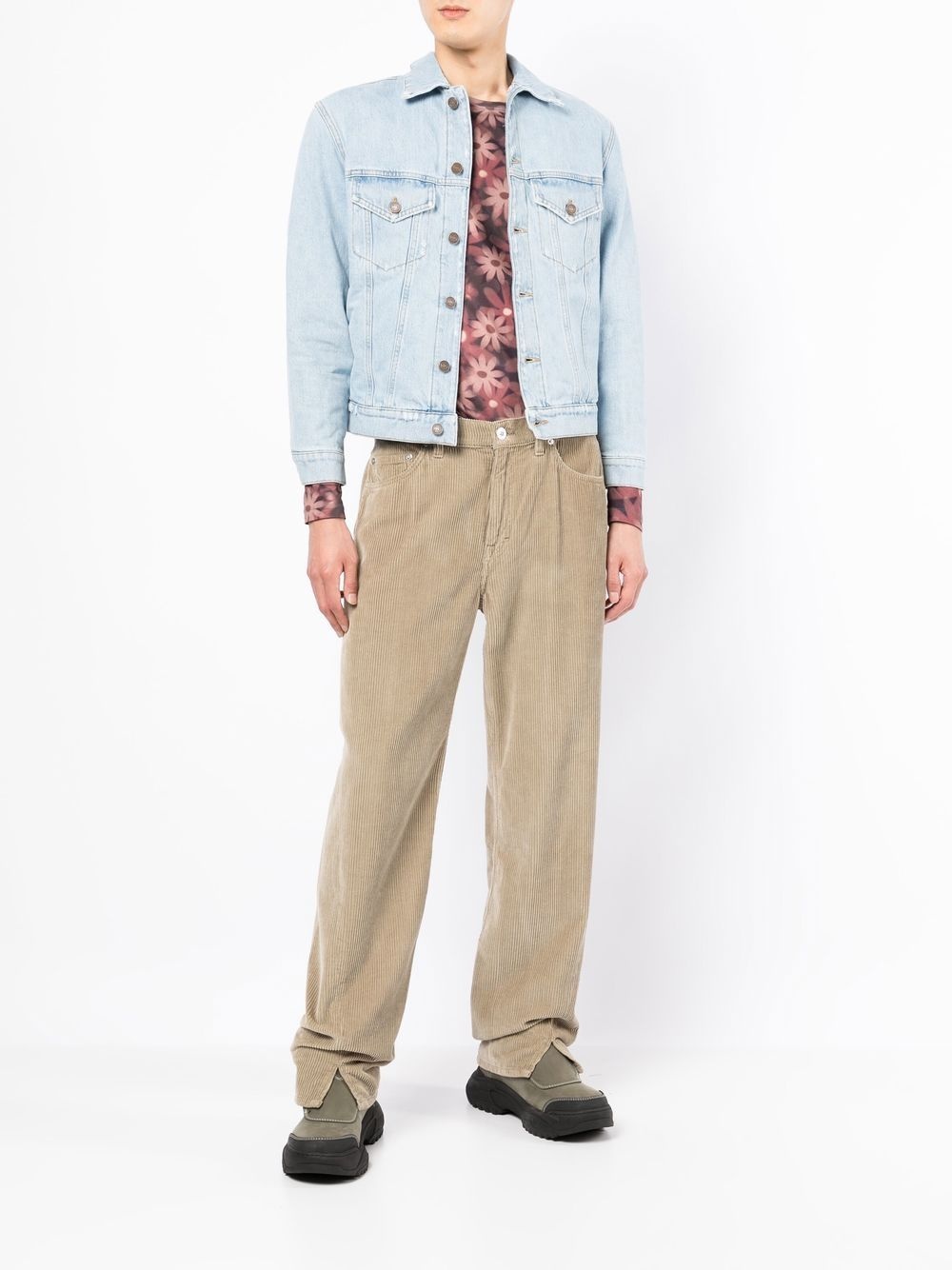 fur-collared denim jacket - 7