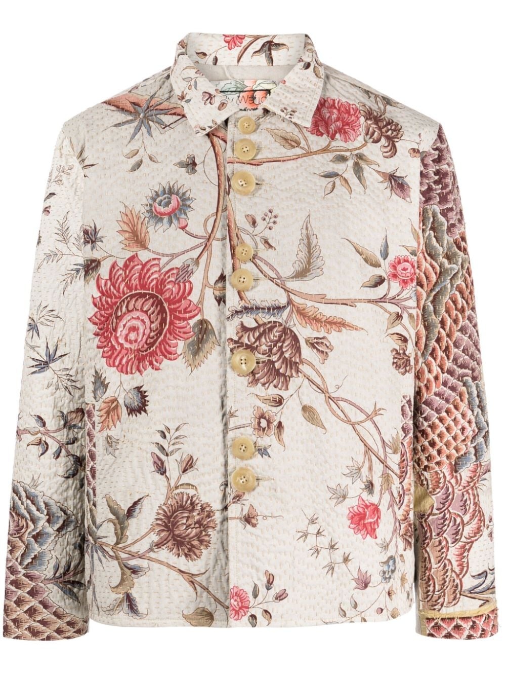 floral-print cotton jacket - 1