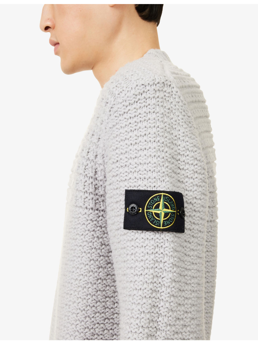 Logo-Patch Textured Wool-Knit Jumper - 5