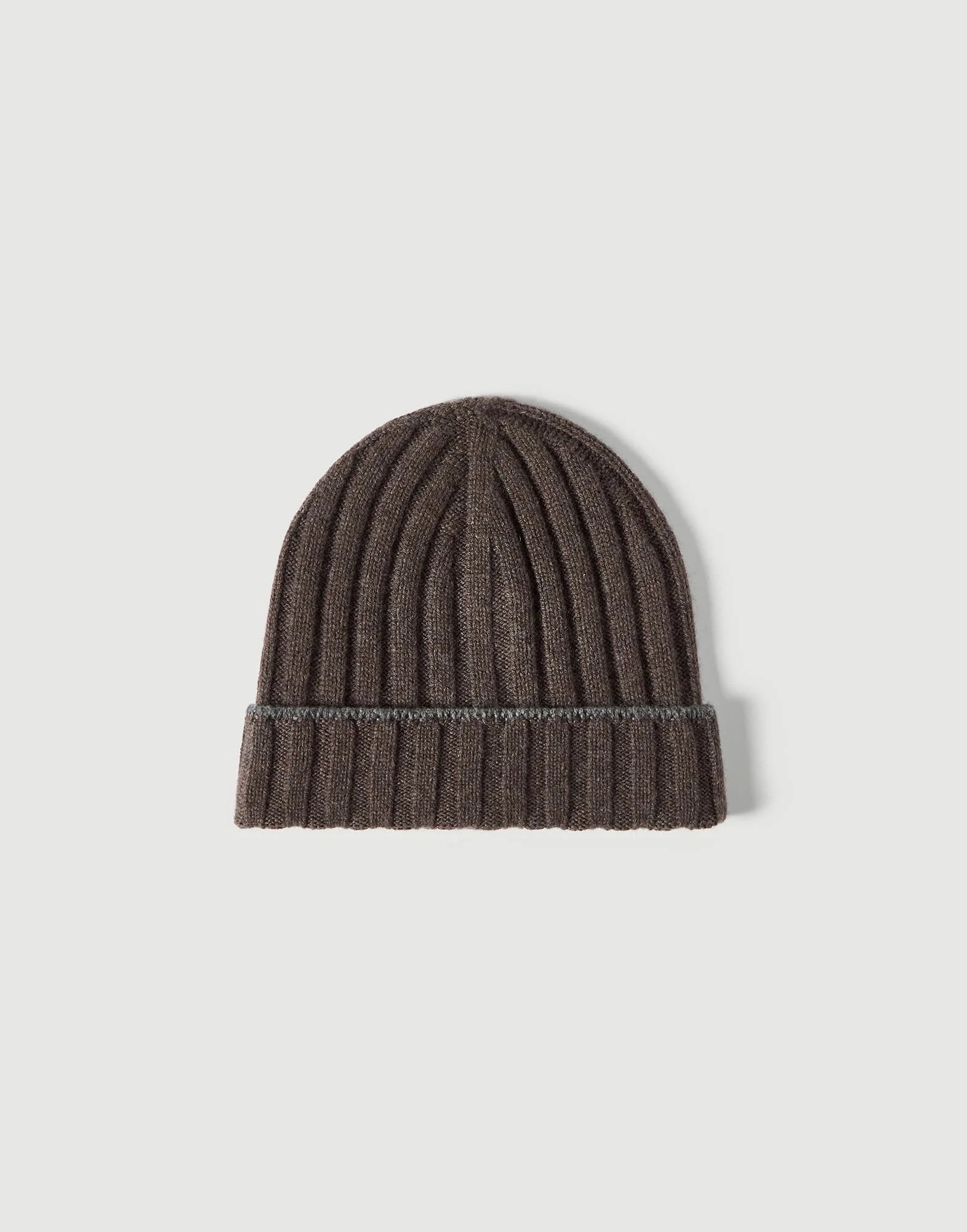 Cashmere rib knit beanie - 1