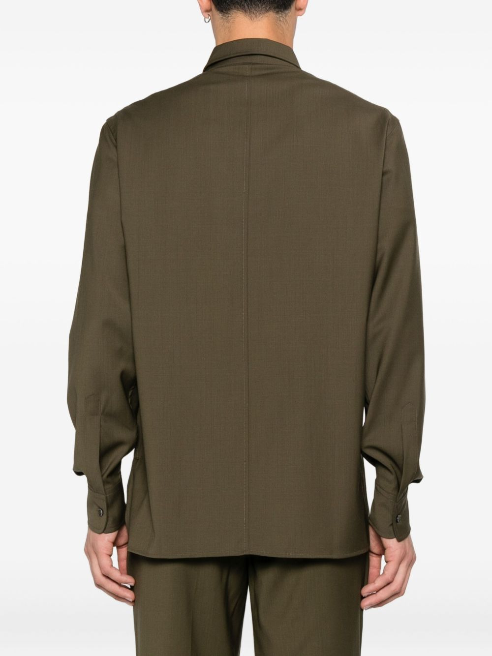 patch-pocket wool shirt - 4