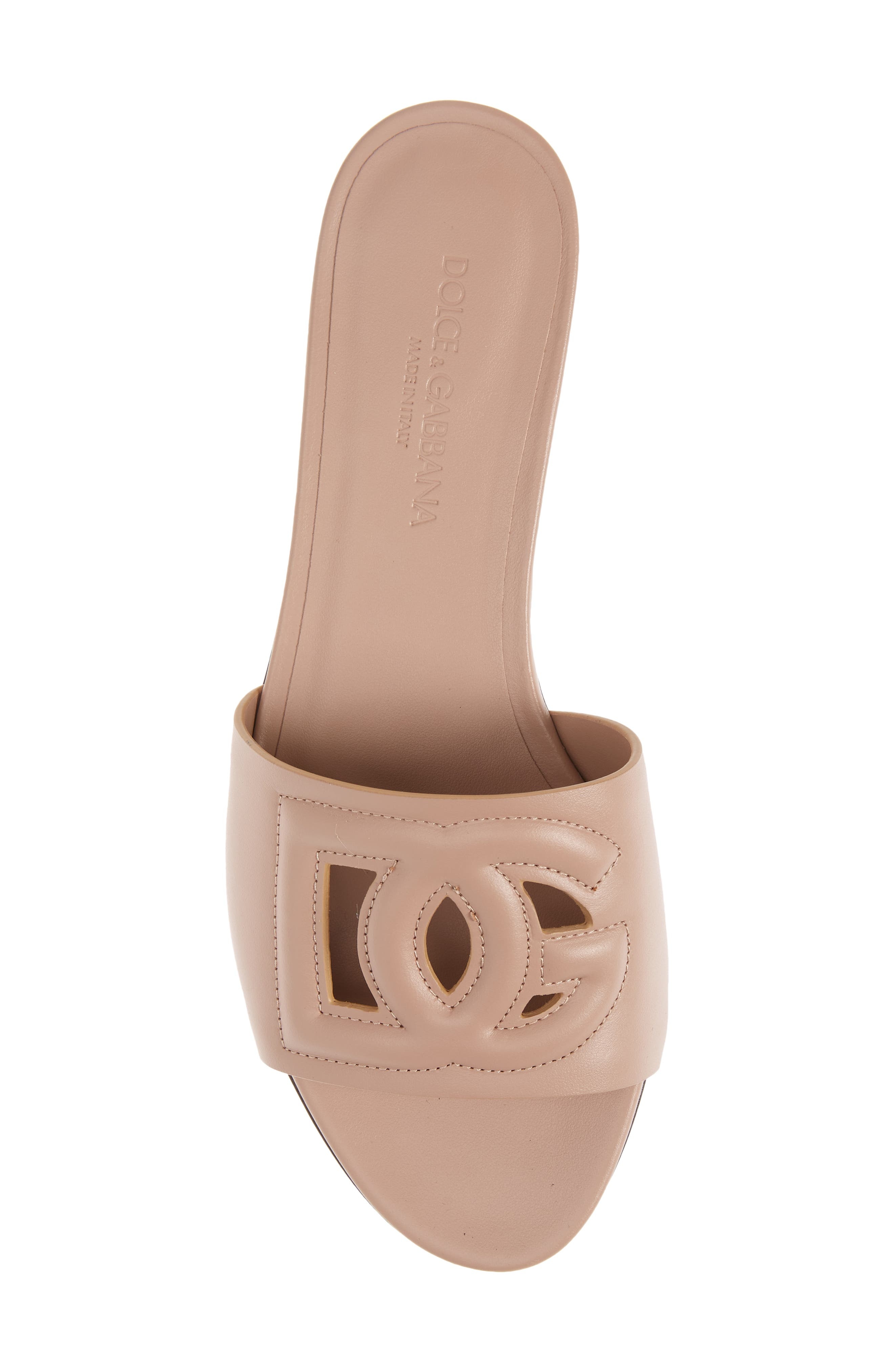 Dolce&Gabbana Bianca Interlock Slide Sandal in 80402 Powder Pink at Nordstrom - 5
