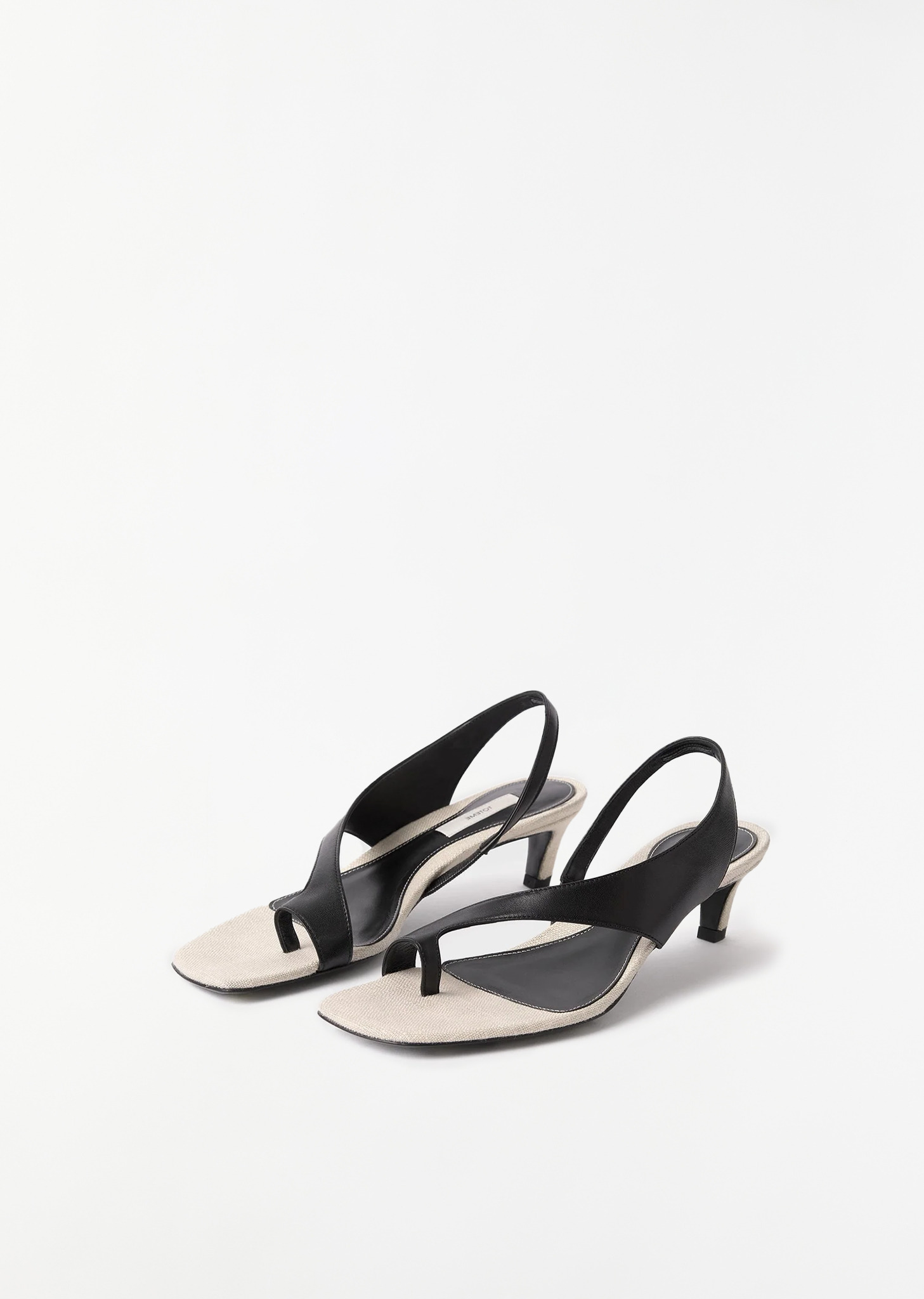 Leather Heeled Thong Sandals - 2
