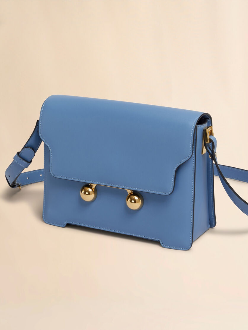 BLUE LEATHER TRUNKAROO MEDIUM SHOULDER BAG - 4
