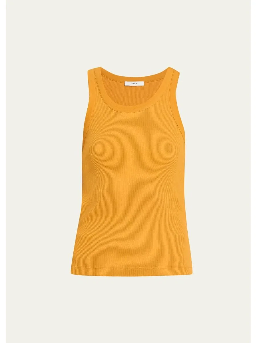 Scoop-Neck Ribbed Tank Top - 1