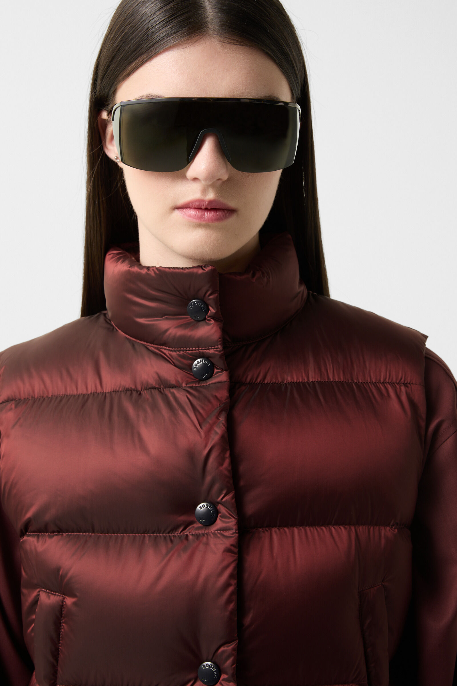 Orely down vest in Wine red - 6