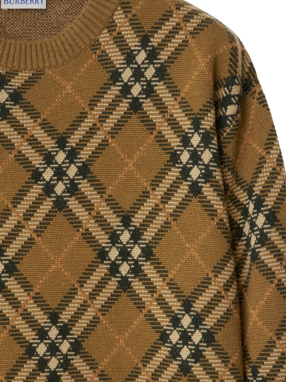 check-pattern wool sweater - 5