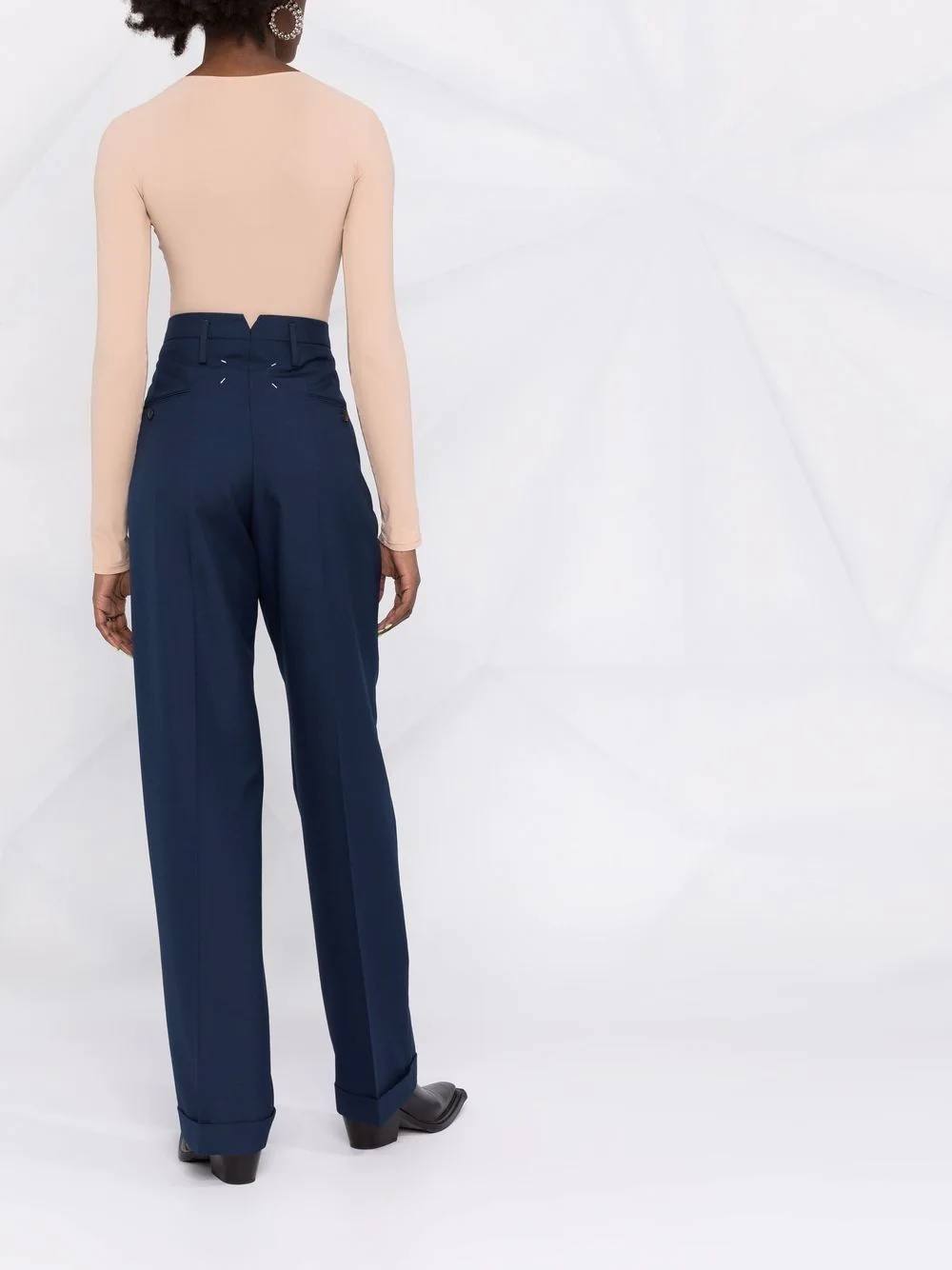 high-waist straight trousers - 6