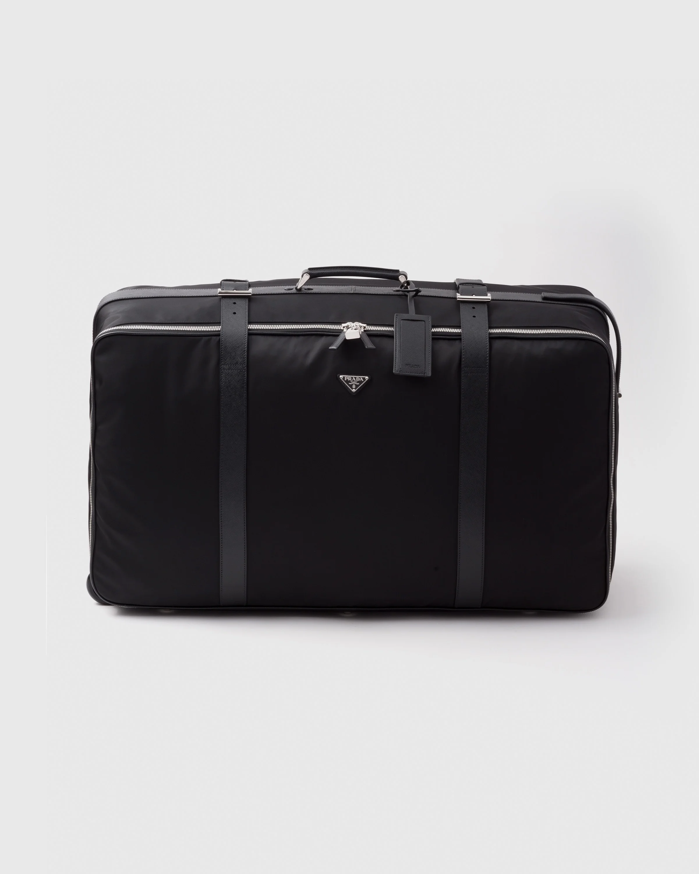 Re-Nylon and Saffiano leather suitcase - 1
