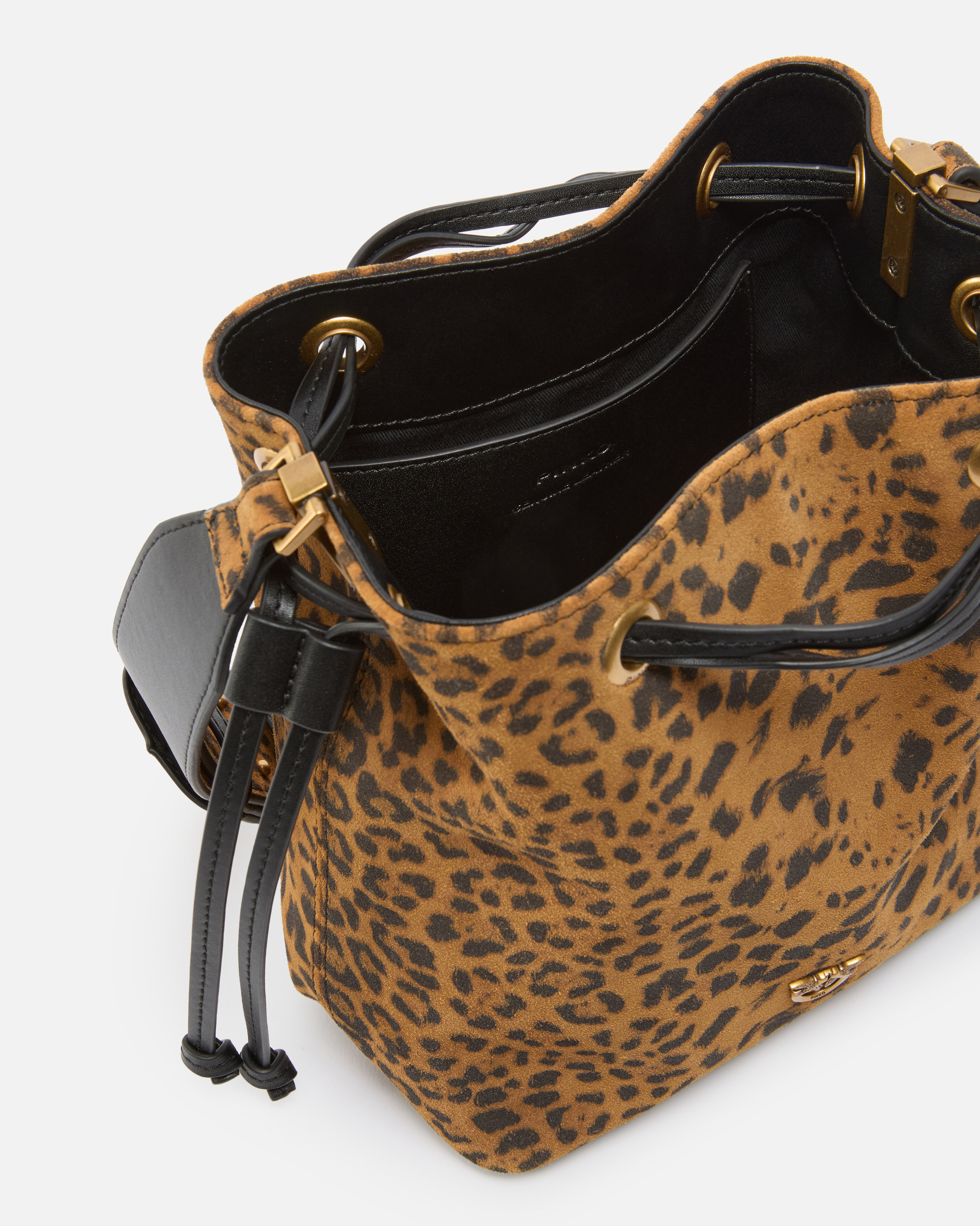 MINI BUCKET BAG IN LEOPARD SUEDE - 4