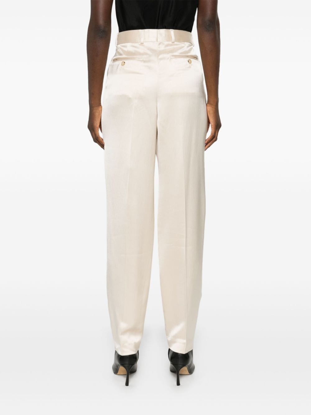 low-waist satin trousers - 4
