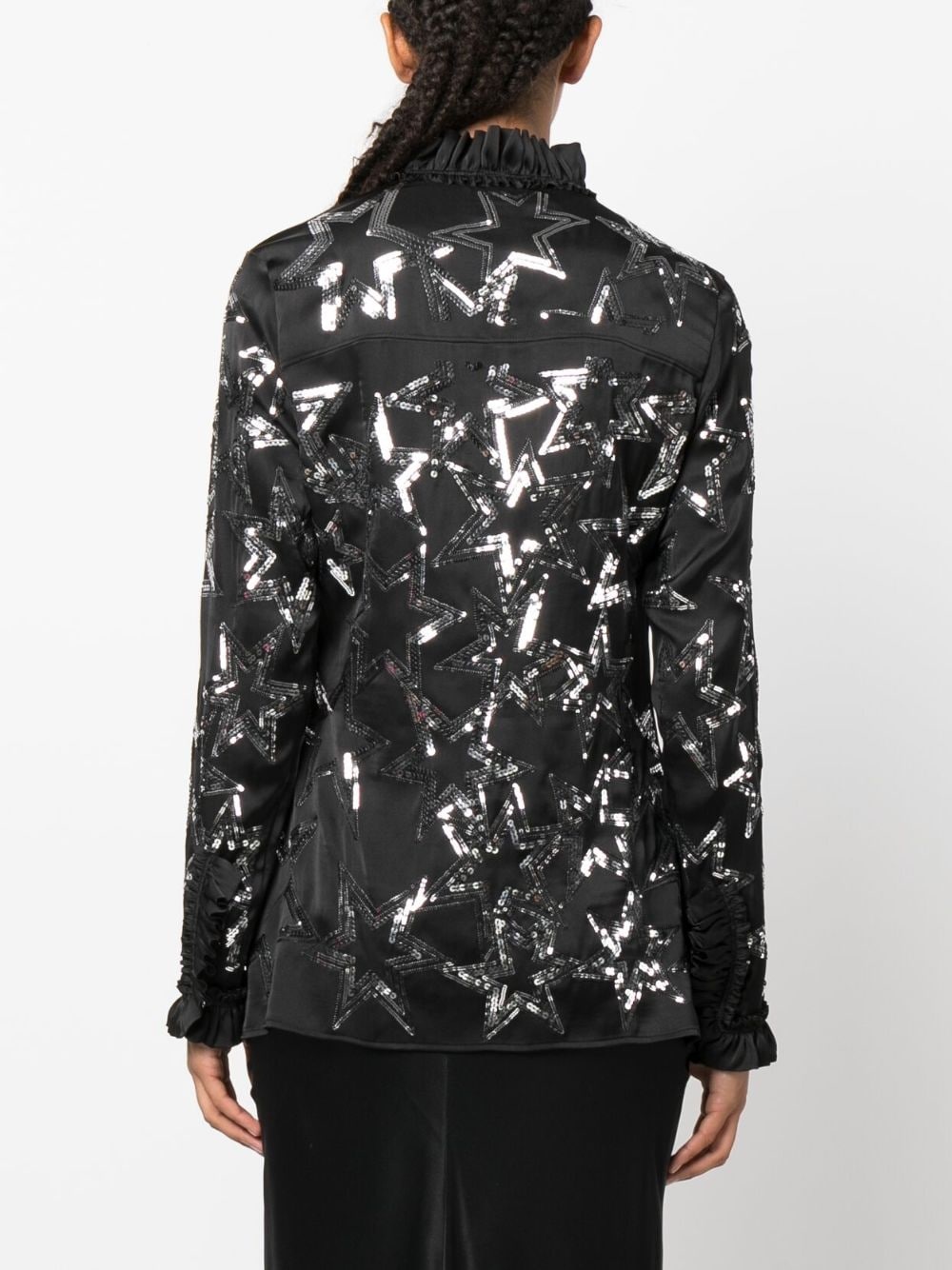 sequin-embellished star shirt - 4
