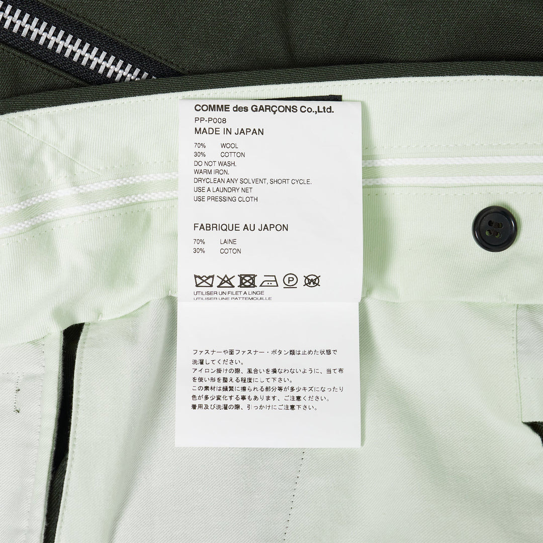 Wool Cotton Back Satin Pants - 3