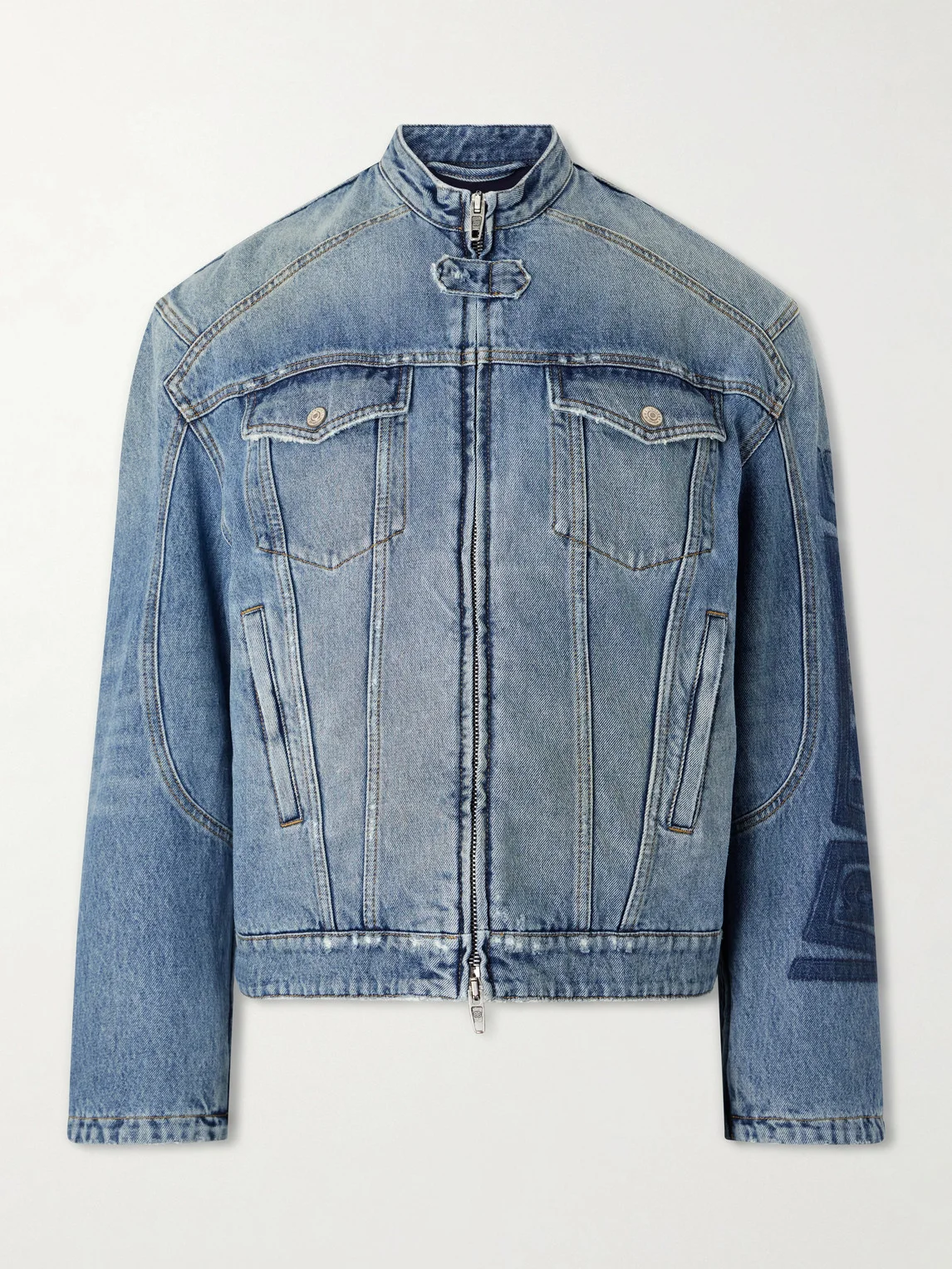 Denim Motorcycle Jacket - 1
