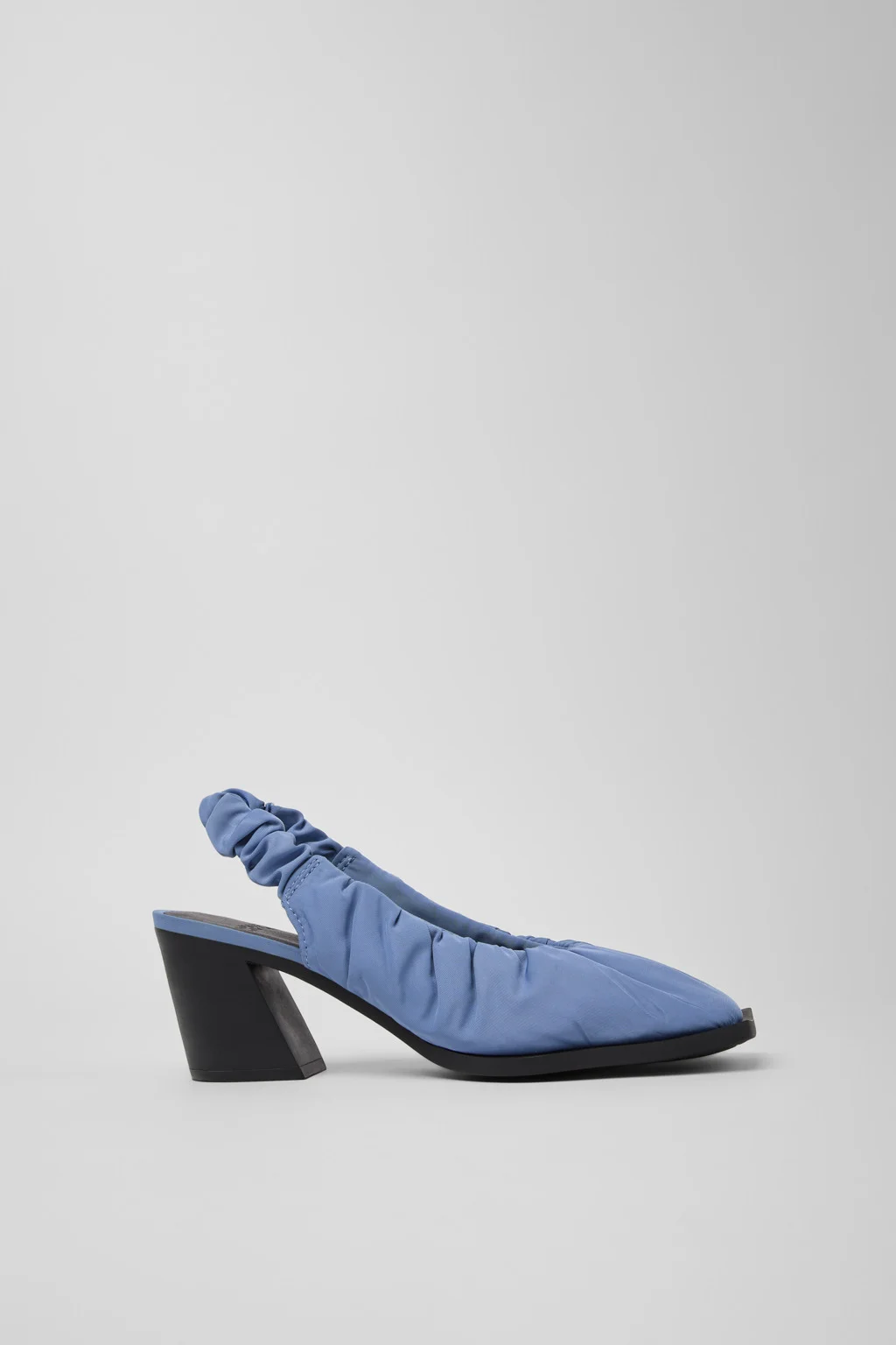 Karole Blue Textile Semi-Open Shoes for Women. - 1