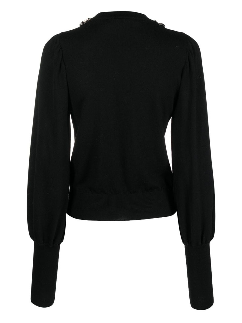 PHILIPP PLEIN Crystal-embellished wool knitted jumper outlook