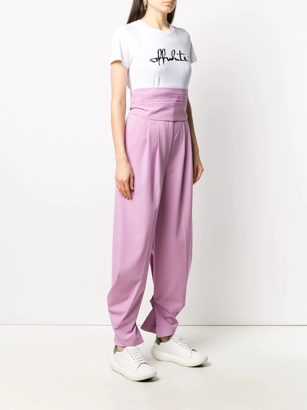 high-waisted pleated trousers - 3