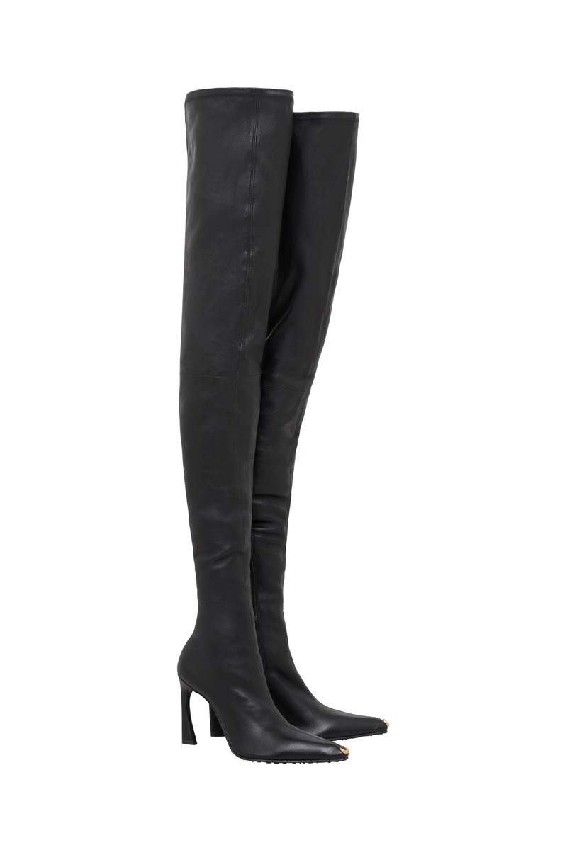 Marine Serre Smooth Leather Ms KiSS Thigh High Boots outlook