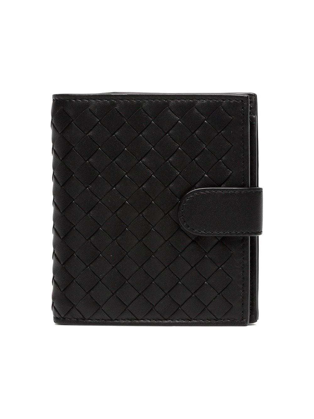 black intrecciato leather wallet - 1