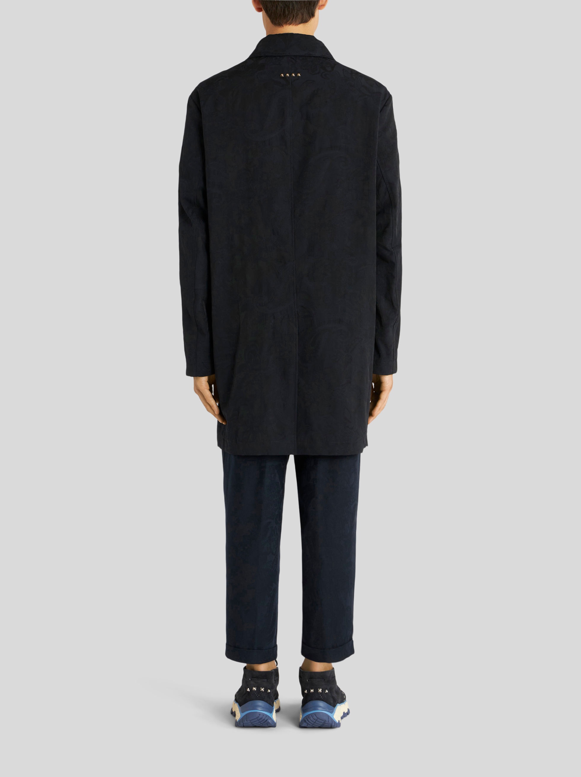 PAISLEY DESIGN JACQUARD TRENCH COAT - 4