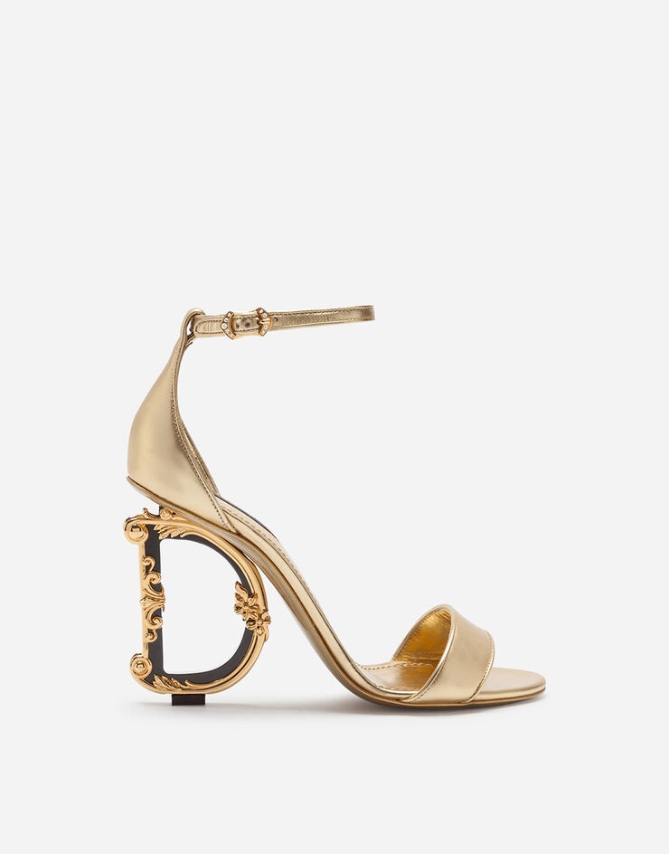 Nappa mordore sandals with baroque DG heel - 1