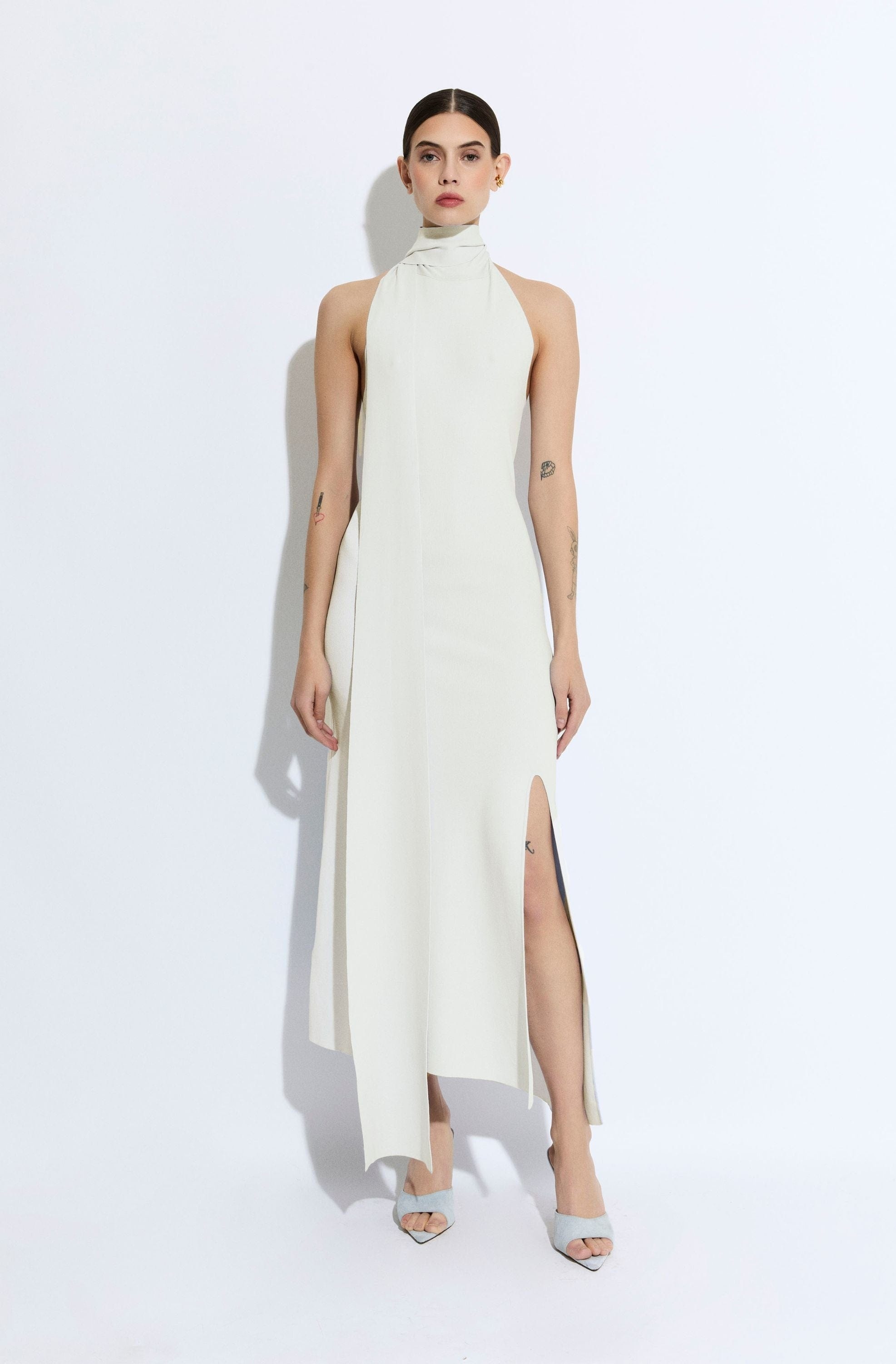 Matte Viscose Halterneck Dress - 2