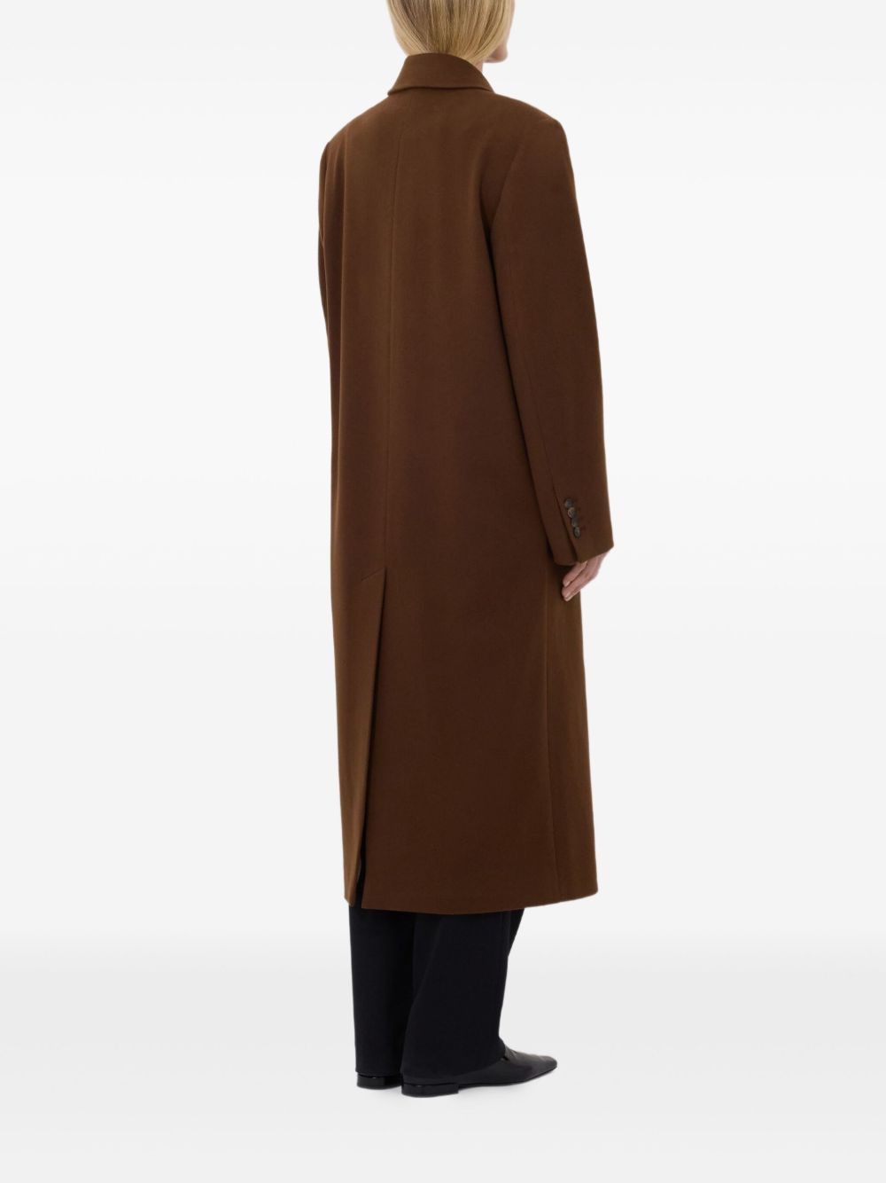 peak lapel double-breasted coat - 2