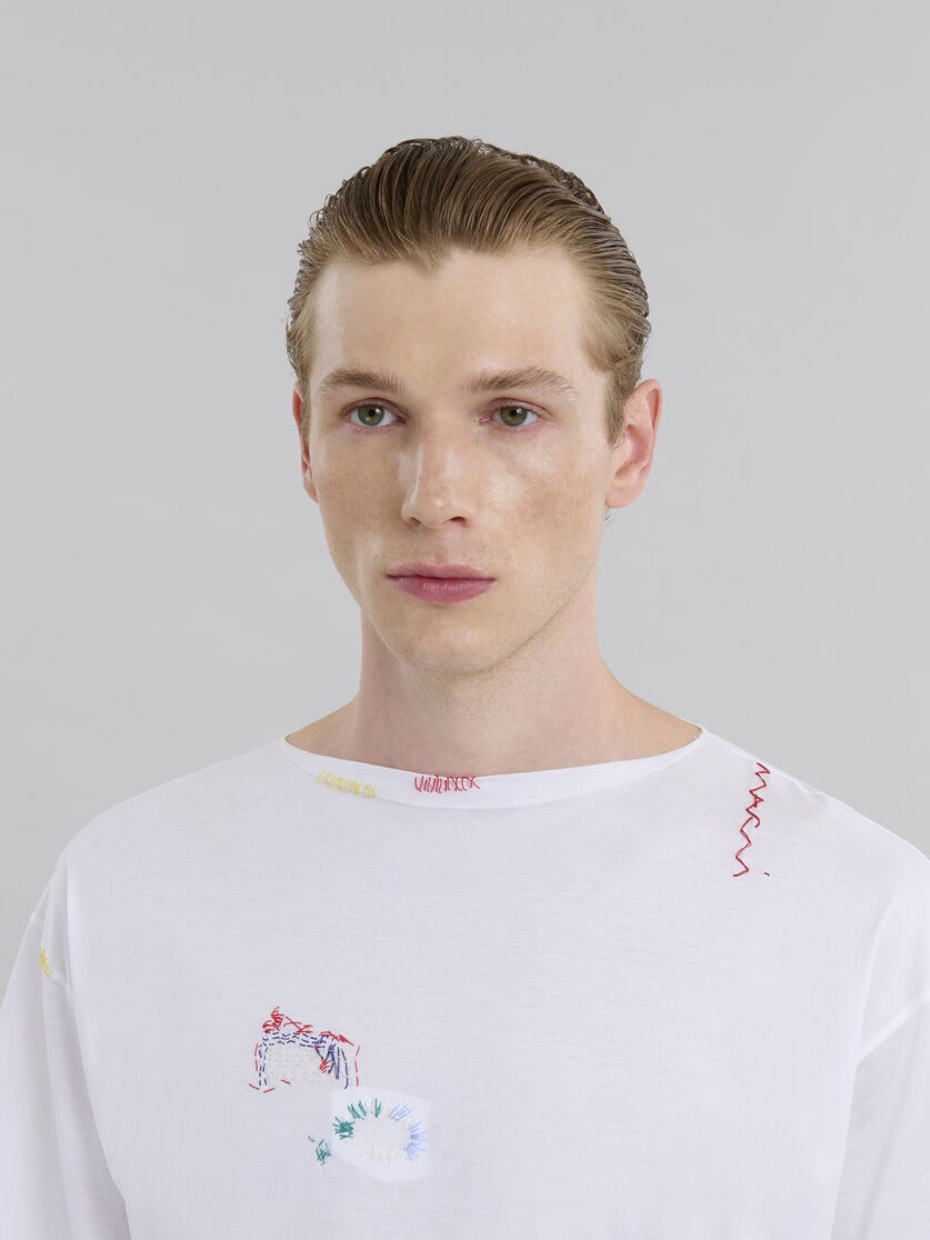 WHITE ORGANIC COTTON T-SHIRT - 4