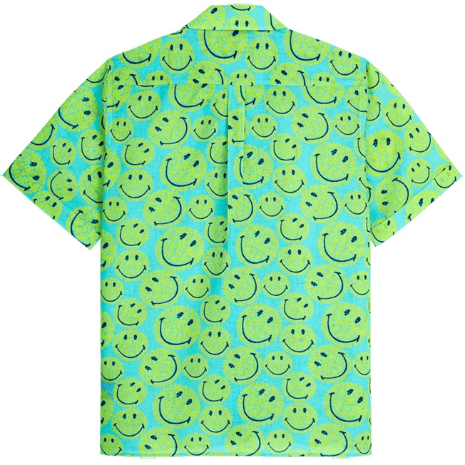 Men Bowling Shirt Linen and Cotton Turtles Smiley - Vilebrequin x Smiley® - 2