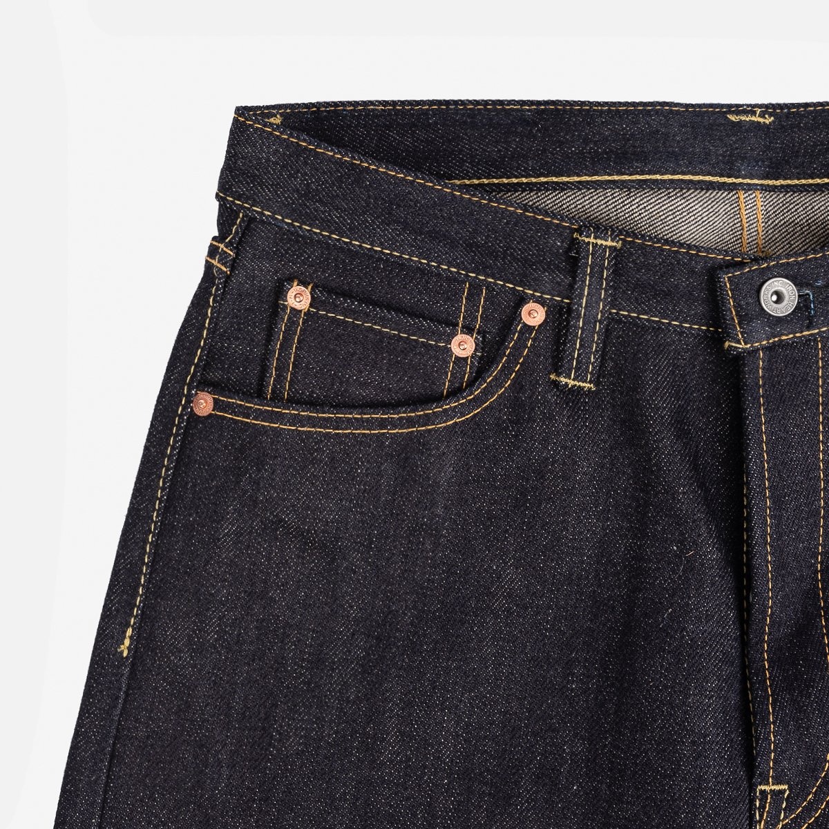 IH-888-XHS 25oz Selvedge Denim Medium/High Rise Tapered Cut Jeans - Indigo - 6