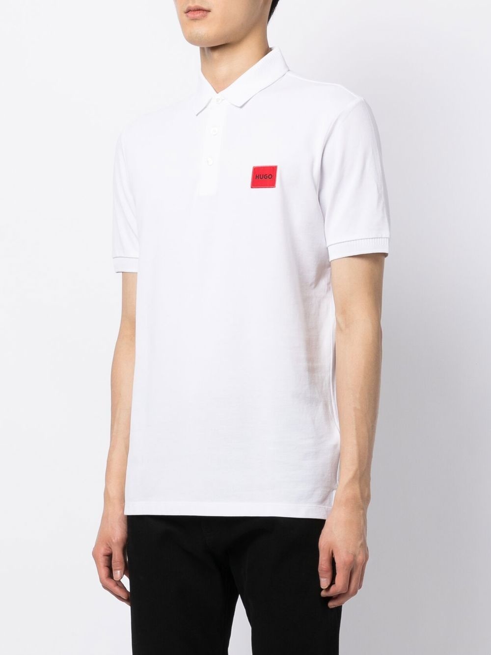 logo-patch cotton polo shirt - 3
