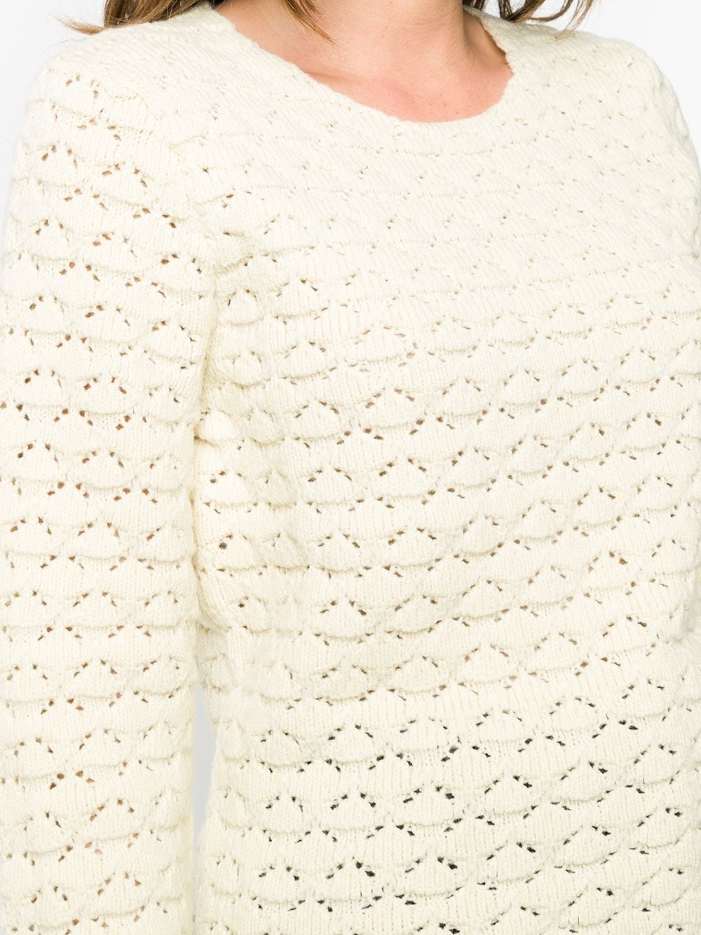 open cross knit jumper - 5