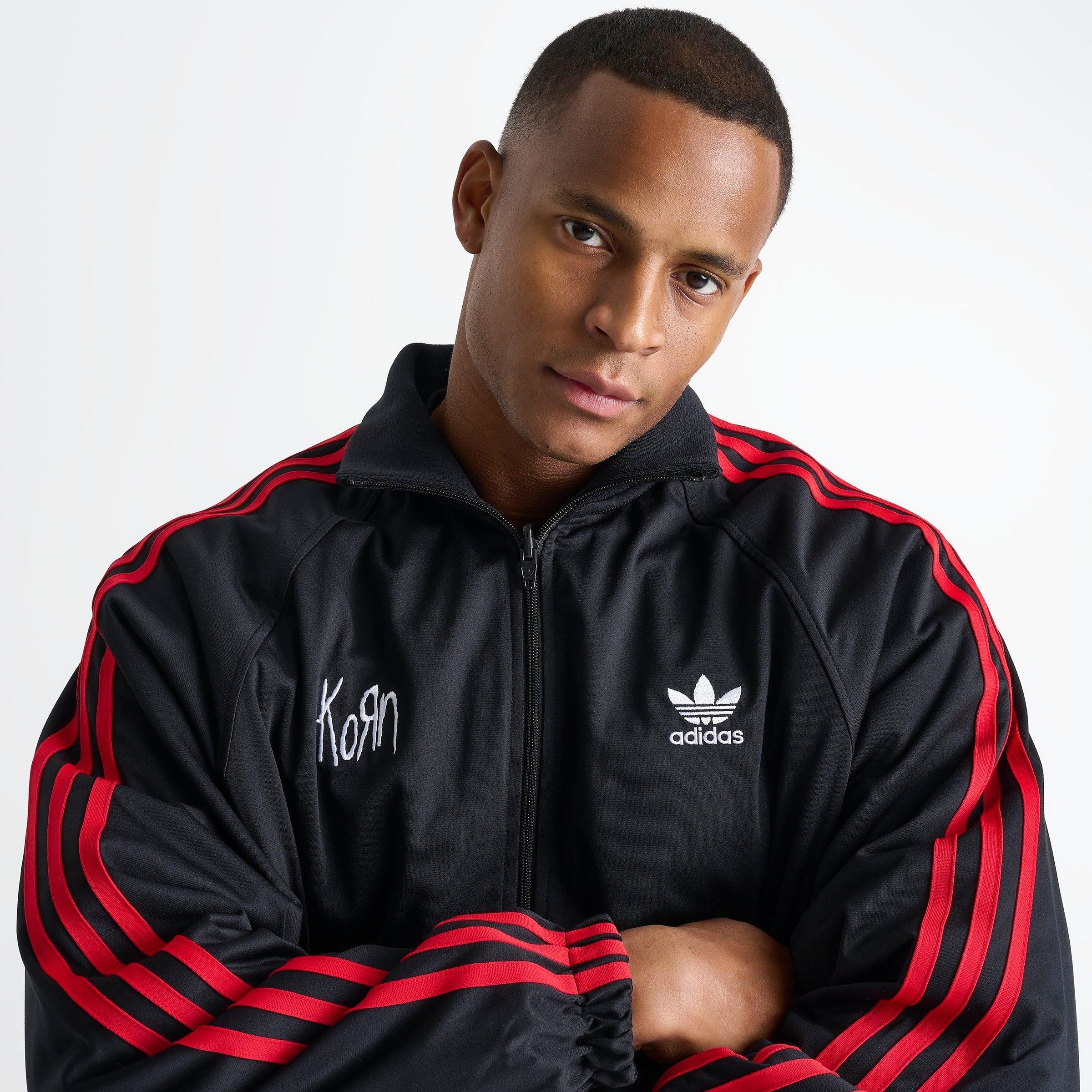 Korn x adidas★リバーシブル トラックジャケット 送関込み adidas x Korn Reversible Black, Red & Purple Track Jacket