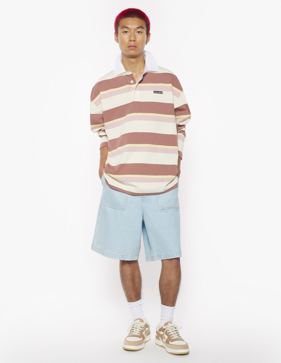 STRIPED LS OVERSIZE POLO - 2