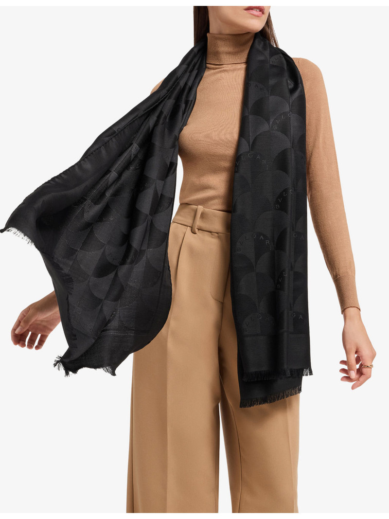 BVLGARI Calla Maxi Silk and Wool-Blend Stole outlook