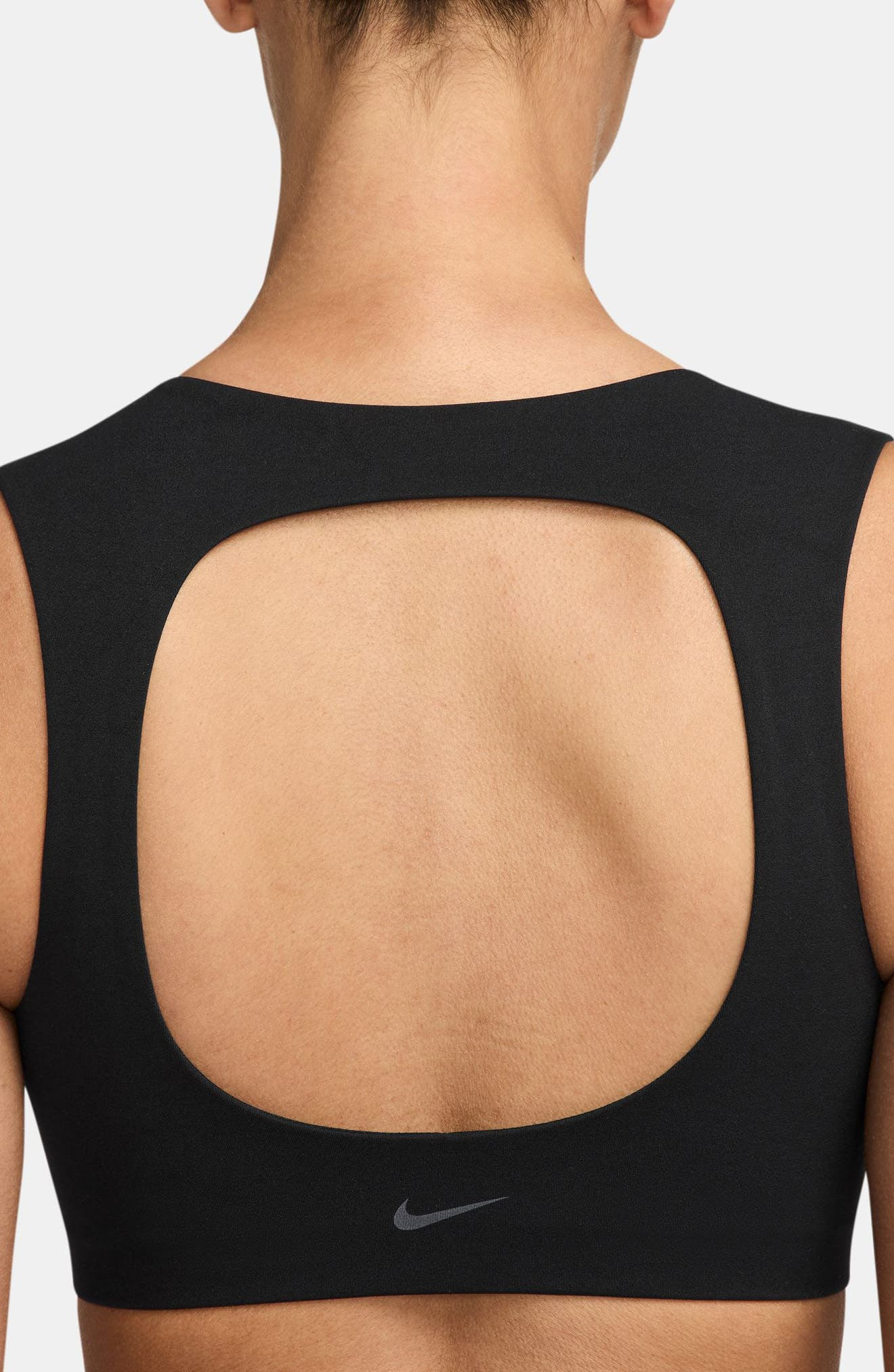 Nike Zenvy Dri-FIT Open Back Sports Bra in Black/Cool Grey at Nordstrom - 3