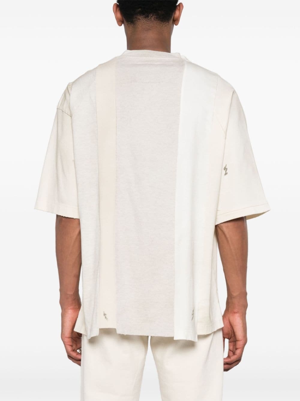 Vertical Switching cotton T-shirt - 4