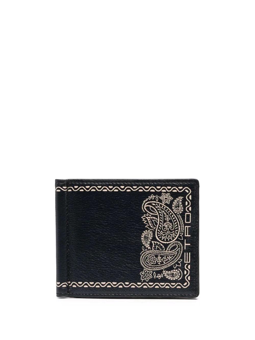 paisley-print leather wallet - 1