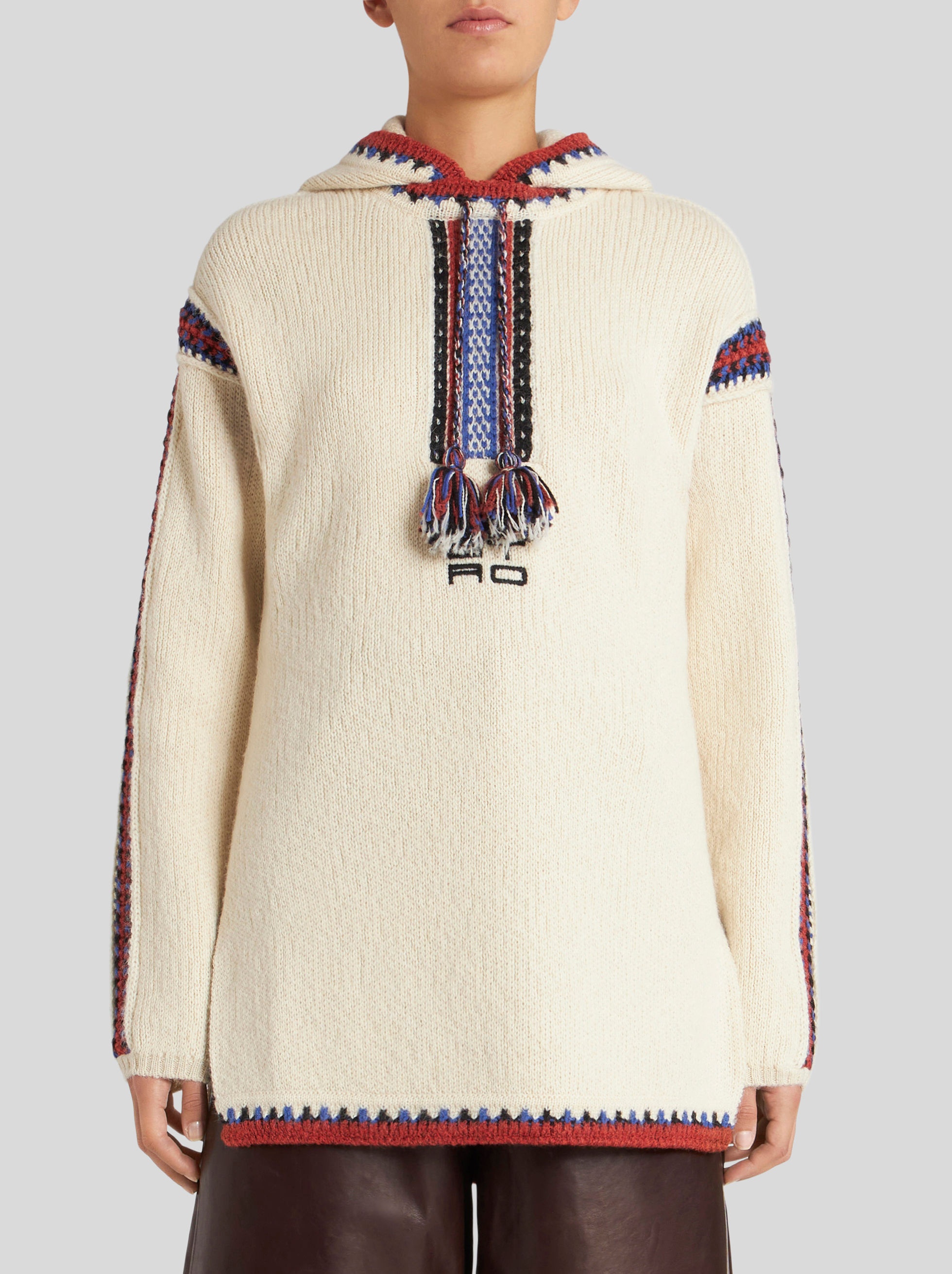 JACQUARD JUMPER WITH HOOD - 2